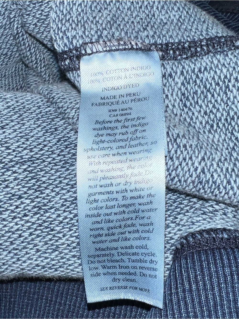 Faherty Brand Indigo Blue Graphic Crewneck Sweatshirt Large Coastal Surf - Picture 7 of 12